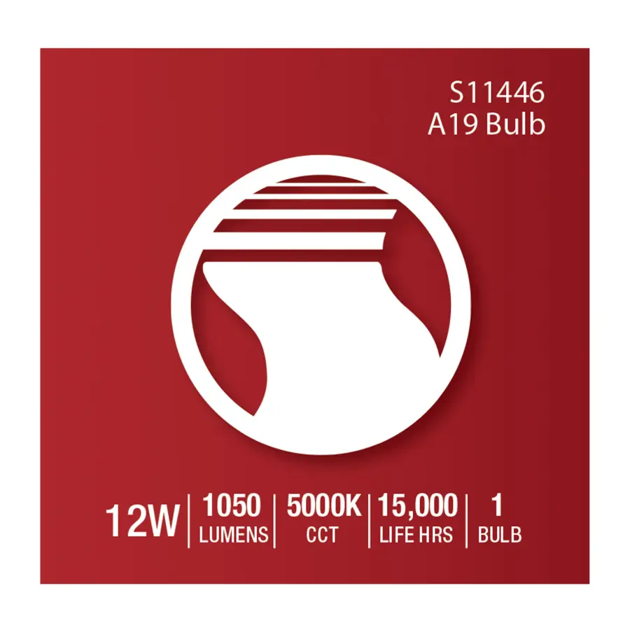 12 Watt A19 LED - White - 5000K - 1050 Lumens - 120 Volt - PIR Sensor - Non-Dimmable - Image 9