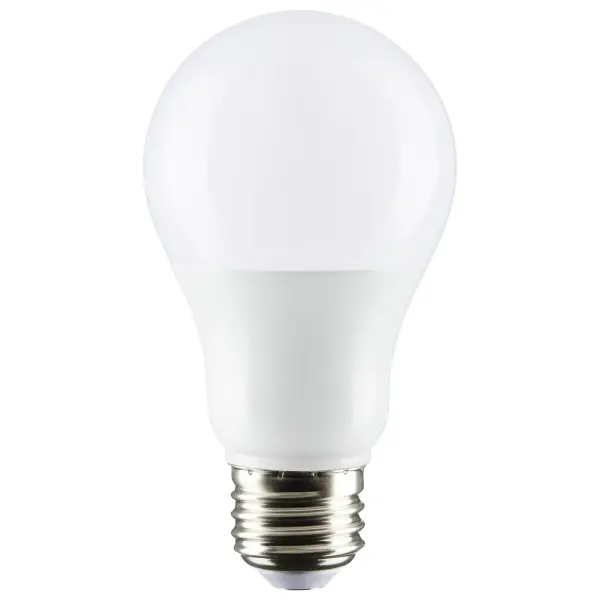 Satco's 14-watt, A19 LED bulb with a medium base offers warm white light with a 220 degree beam spread. Damp rated for use in residential and commercial applications, this frosted bulb is sold in a convenient 100-pack. Elegant and long-lasting, this frosted bulb delivers 10,000 hours of exceptional illumination.