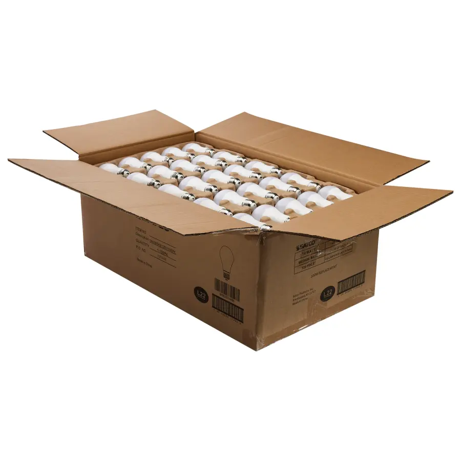 14 Watt A19 LED - Frost Finish - Medium Base - 1520 Lumens - Warm White - 120 Volt - 100-Pack - Image 2