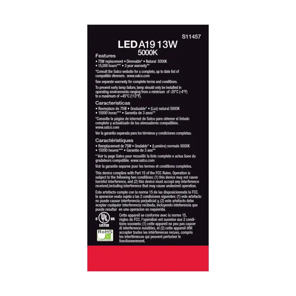 13 Watt A19 LED - 5000K - Dimmable - Medium base - 230 deg. Beam Angle - 4-pack - Image 4