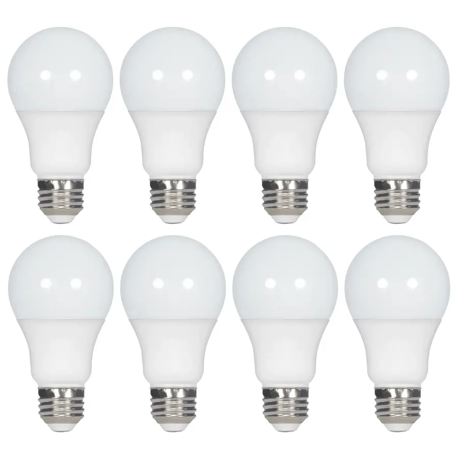 9 Watt A19 LED - 2700K - Non-Dimmable - E26 - 80 CRI - 8-pack - Image 1