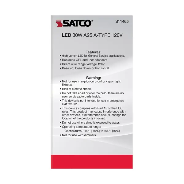 30 Watt - LED - A25 - 3000K - Medium Base - Non Dimmable - 120 Volt - Image 6