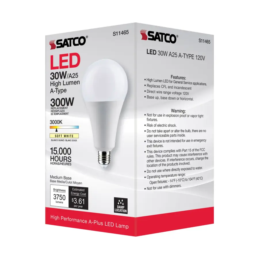 30 Watt - LED - A25 - 3000K - Medium Base - Non Dimmable - 120 Volt - Image 8