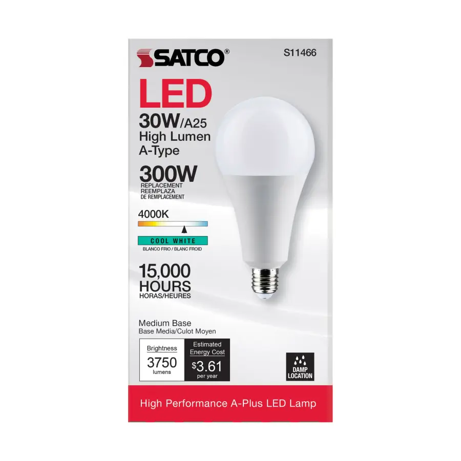 30 Watt - LED - A25 - 4000K - Medium Base - Non Dimmable - 120 Volt - Image 4