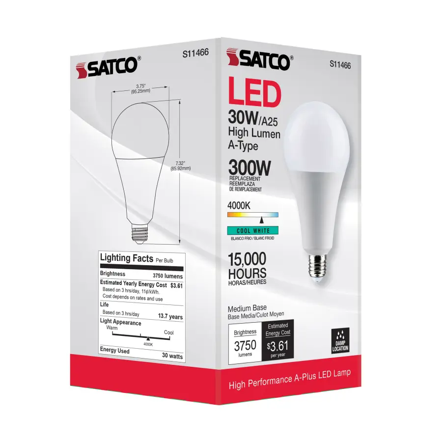 30 Watt - LED - A25 - 4000K - Medium Base - Non Dimmable - 120 Volt - Image 9