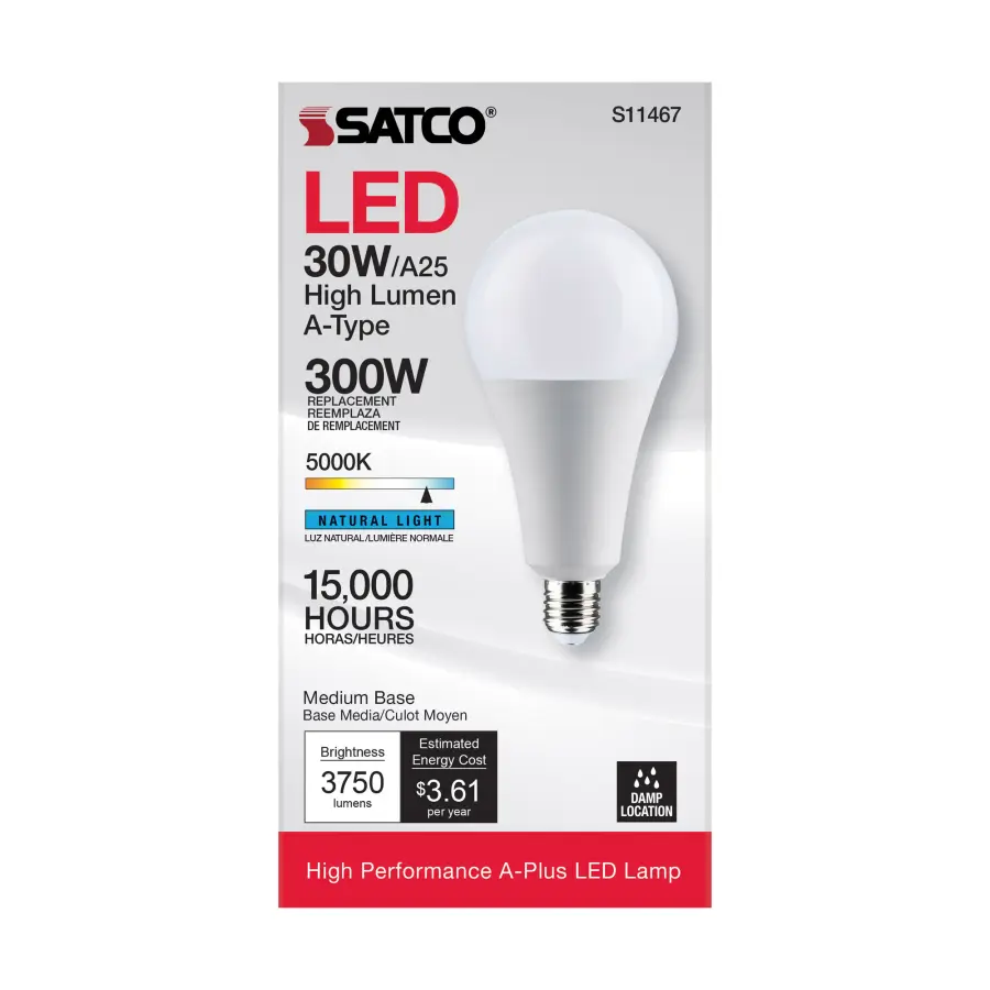 30 Watt - LED - A25 - 5000K - Medium Base - Non Dimmable - 120 Volt - Image 4