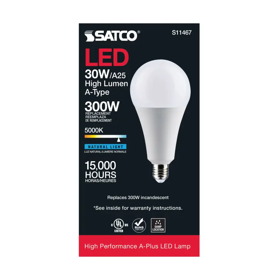 30 Watt - LED - A25 - 5000K - Medium Base - Non Dimmable - 120 Volt - Image 5
