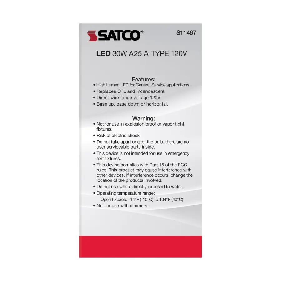 30 Watt - LED - A25 - 5000K - Medium Base - Non Dimmable - 120 Volt - Image 6