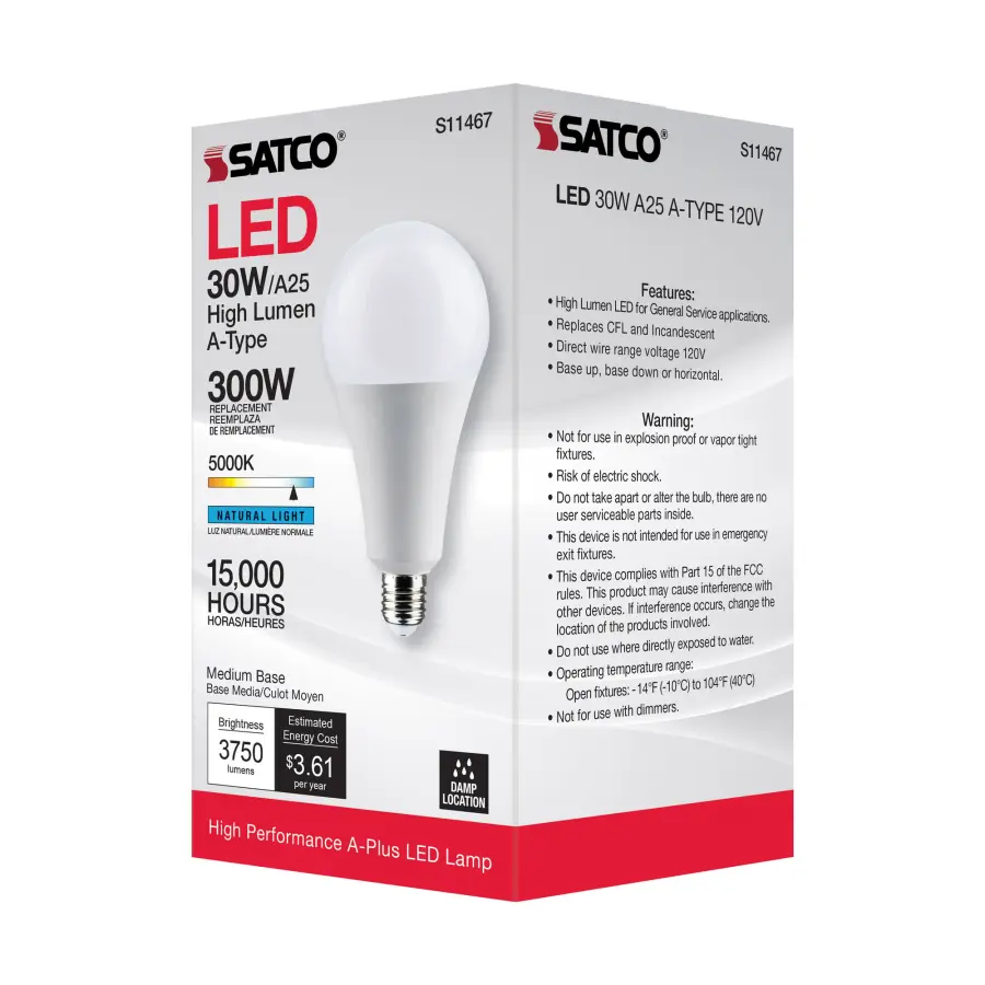 30 Watt - LED - A25 - 5000K - Medium Base - Non Dimmable - 120 Volt - Image 8
