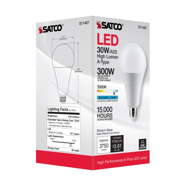 30 Watt - LED - A25 - 5000K - Medium Base - Non Dimmable - 120 Volt - Image 9