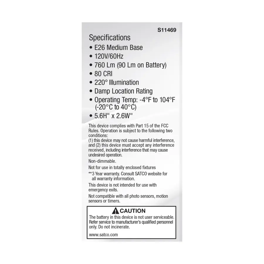 8 Watt A21 LED - 5000K - Medium Base - 120 Volt - 80 CRI - Battery Backup - Image 9