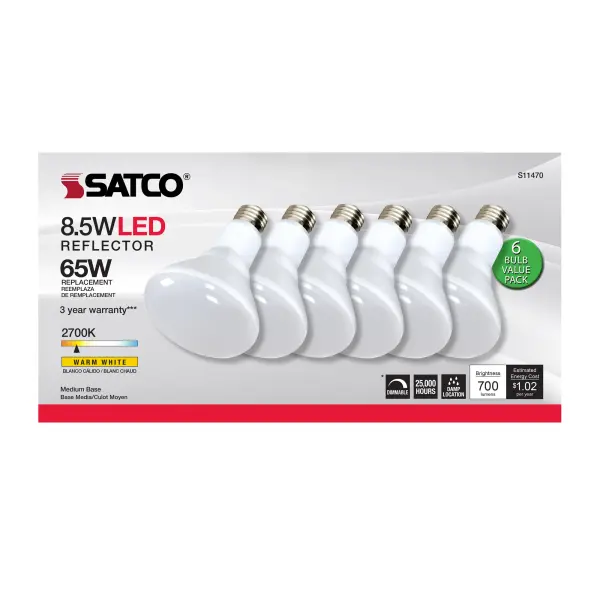 8.5 Watt - BR30 LED - 2700K - 80 CRI - Medium Base - 120 Volts - Dimmable - 6-pack - Image 5