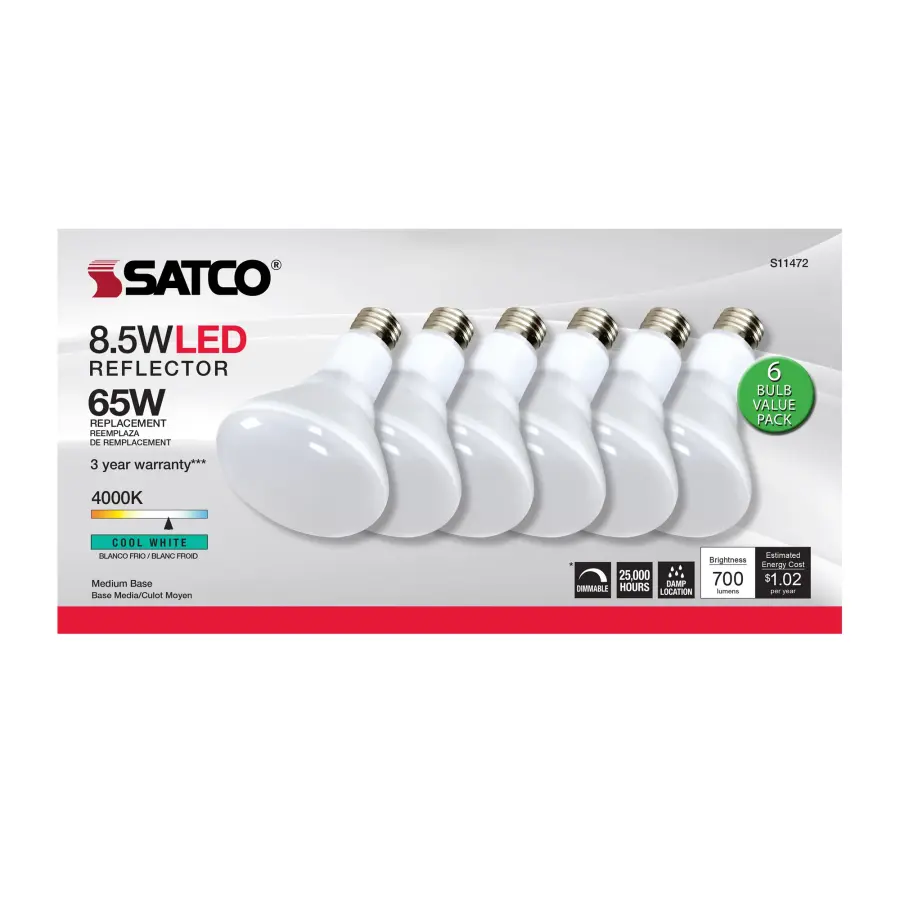 8.5 Watt - BR30 LED - 4000K - 80 CRI - Medium Base - 120 Volts - Dimmable - 6-pack - Image 5