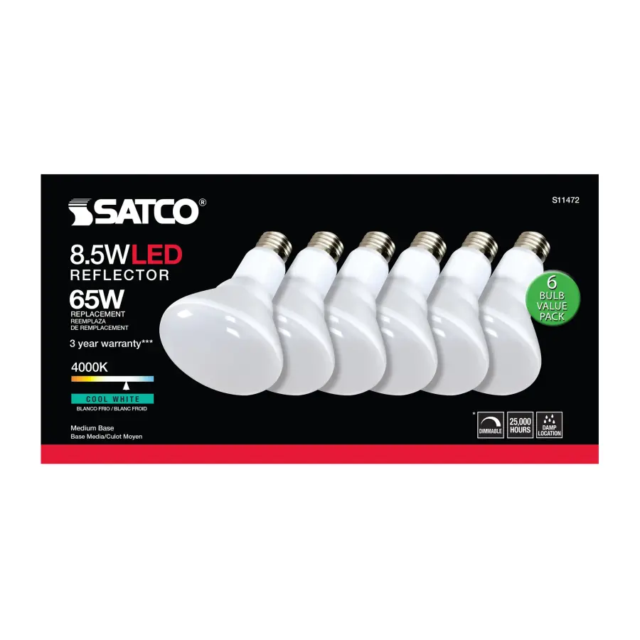 8.5 Watt - BR30 LED - 4000K - 80 CRI - Medium Base - 120 Volts - Dimmable - 6-pack - Image 6
