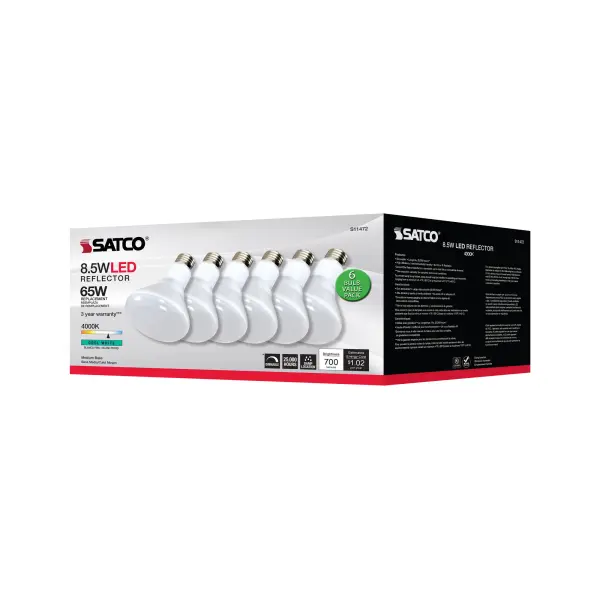 8.5 Watt - BR30 LED - 4000K - 80 CRI - Medium Base - 120 Volts - Dimmable - 6-pack - Image 9