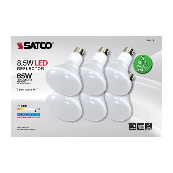 8.5 Watt - BR30 LED - 5000K - 80 CRI - Medium Base - 120 Volts - Dimmable - 6-pack - Image 11