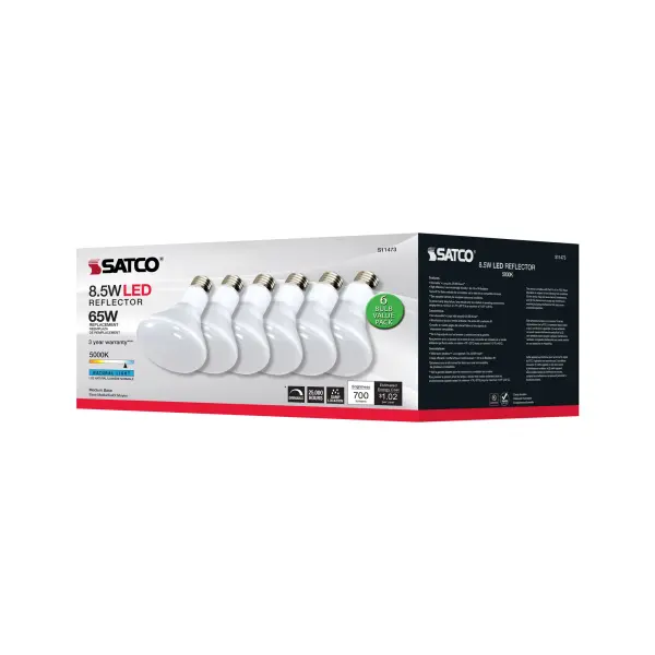 8.5 Watt - BR30 LED - 5000K - 80 CRI - Medium Base - 120 Volts - Dimmable - 6-pack - Image 9
