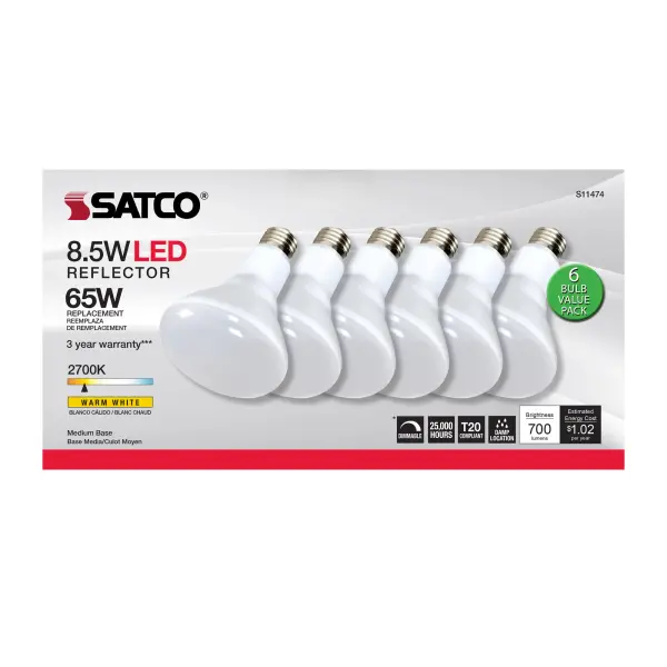 8.5 Watt - BR30 LED - 2700K - 90 CRI - Medium Base - 120 Volts - Dimmable - 6-pack - Image 5
