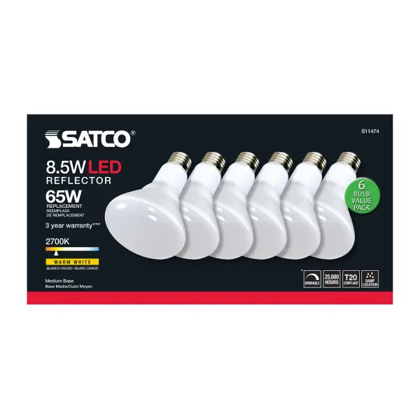 8.5 Watt - BR30 LED - 2700K - 90 CRI - Medium Base - 120 Volts - Dimmable - 6-pack - Image 6