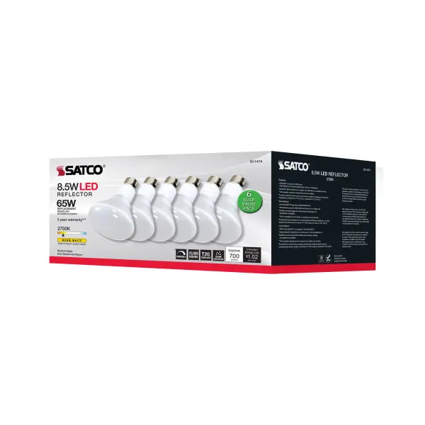 8.5 Watt - BR30 LED - 2700K - 90 CRI - Medium Base - 120 Volts - Dimmable - 6-pack - Image 9