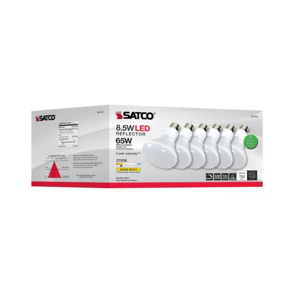 8.5 Watt - BR30 LED - 2700K - 90 CRI - Medium Base - 120 Volts - Dimmable - 6-pack - Image 10