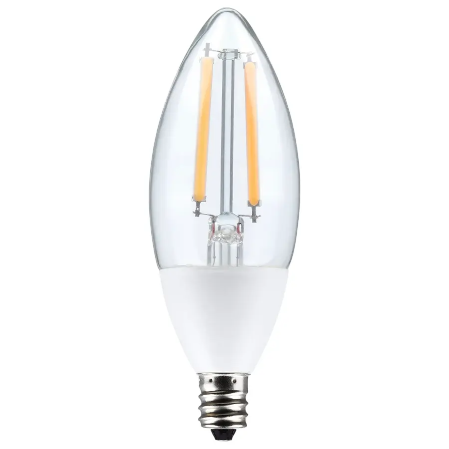 5 Watt B11 - Dusk to Dawn LED Filament - 2700K - Candelabra Base - 120 Volt - 90 CRI - With Photocell - Image 1