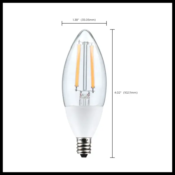 5 Watt B11 - Dusk to Dawn LED Filament - 5000K - Candelabra Base - 120 Volt - 90 CRI - With Photocell - Image 9