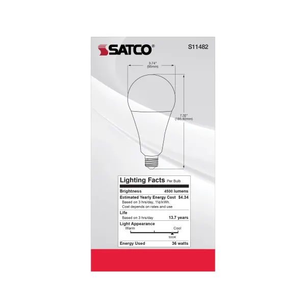 Ultra Bright Utility Lamp - 36 Watt - PS30 LED - Dimmable - White Finish - Medium Base - 5000K - 120 Volt - High Lumen - Image 8