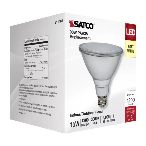 15 Watt PAR38 LED - 3000K - Medium Base - 120-277 Volt - 90 CRI - Image 5