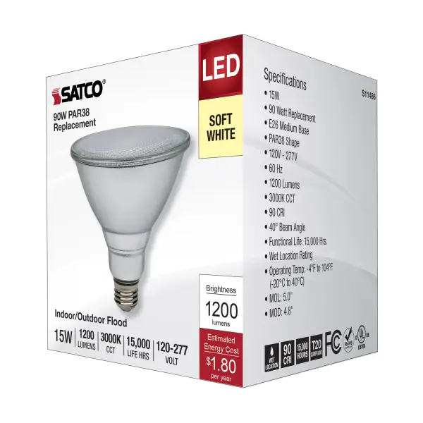 15 Watt PAR38 LED - 3000K - Medium Base - 120-277 Volt - 90 CRI - Image 7