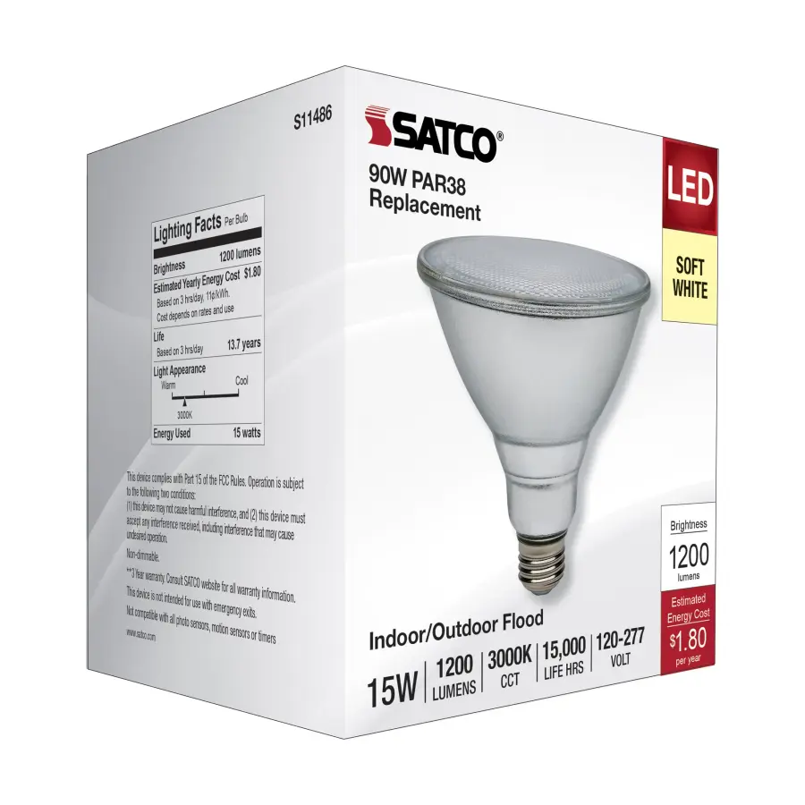15 Watt PAR38 LED - 3000K - Medium Base - 120-277 Volt - 90 CRI - Image 8