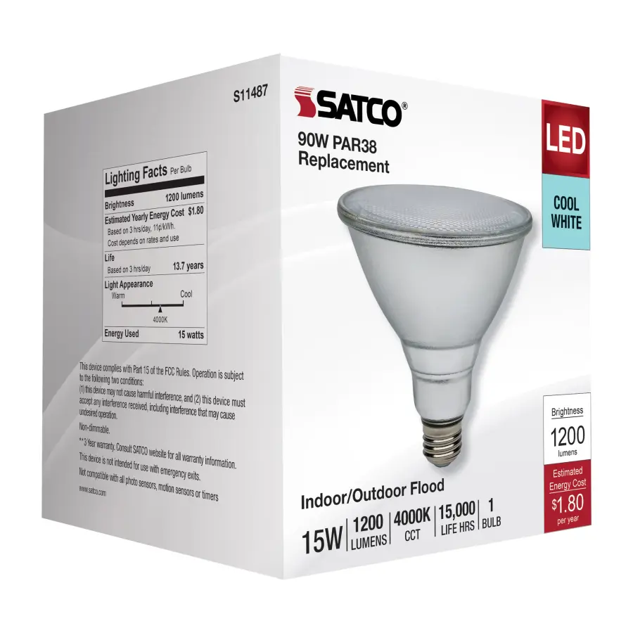 15 Watt PAR38 LED - 4000K - Medium Base - 120-277 Volt - 90 CRI - Image 5