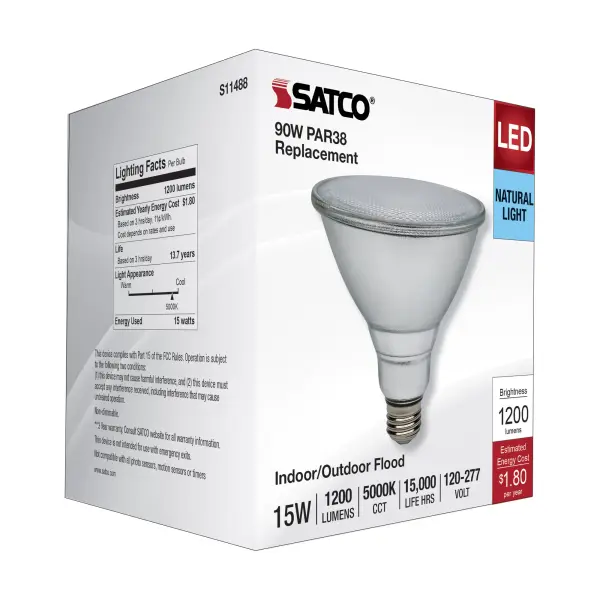 15 Watt PAR38 LED - 5000K - Medium Base - 120-277 Volt - 90 CRI - Image 8