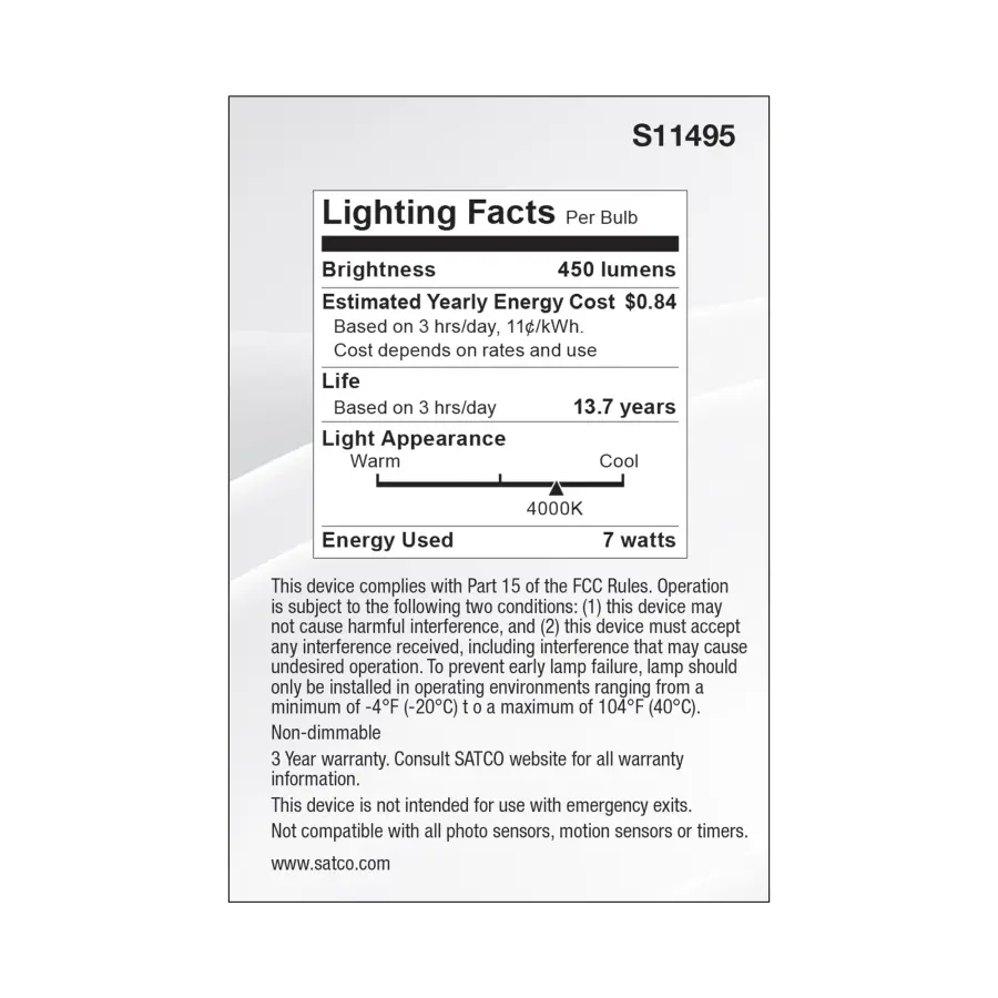 7 Watt Econo LED PAR20 - 4000K - 35 Degree Beam Angle - Medium Base - 120-277 Volt - Silver Finish - Image 5