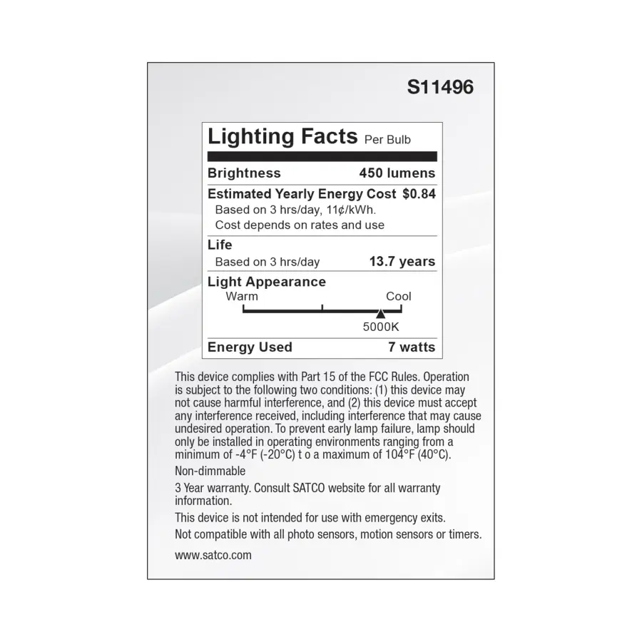 7 Watt Econo LED PAR20 - 5000K - 35 Degree Beam Angle - Medium Base - 120-277 Volt - Silver Finish - Image 6