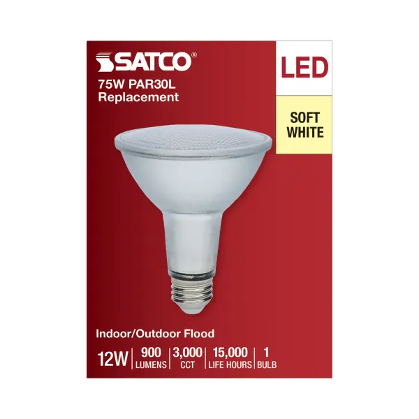12 Watt Econo LED PAR30LN - 3000K - 35 Degree Beam Angle - Medium Base - 120-277 Volt - Silver Finish - Image 4