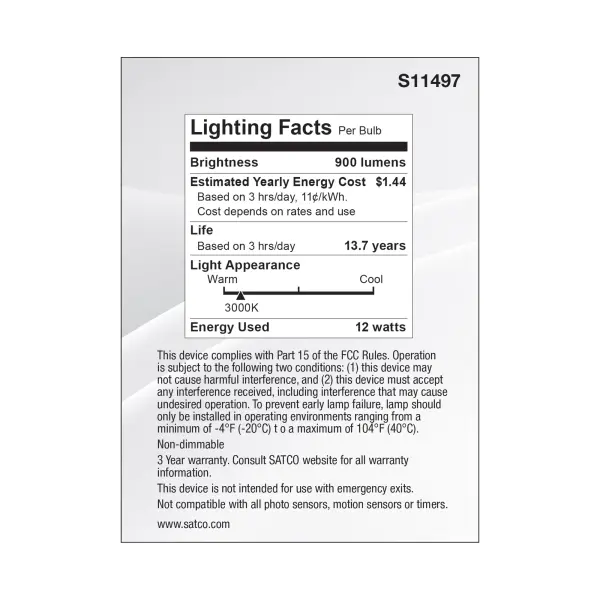 12 Watt Econo LED PAR30LN - 3000K - 35 Degree Beam Angle - Medium Base - 120-277 Volt - Silver Finish - Image 5