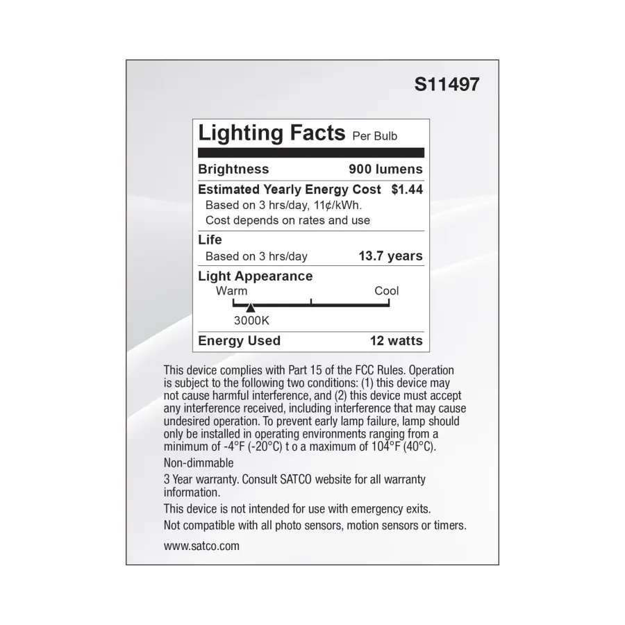 12 Watt Econo LED PAR30LN - 3000K - 35 Degree Beam Angle - Medium Base - 120-277 Volt - Silver Finish - Image 5