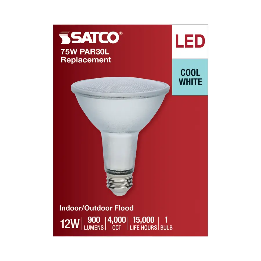12 Watt Econo LED PAR30LN - 4000K - 35 Degree Beam Angle - Medium Base - 120-277 Volt - Silver Finish - Image 4