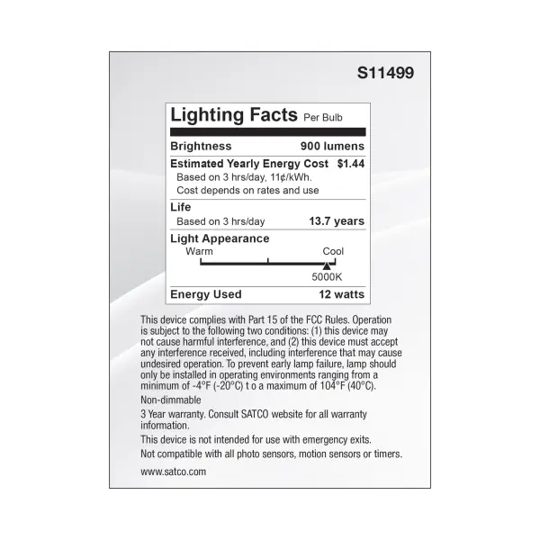 12 Watt Econo LED PAR30LN - 5000K - 35 Degree Beam Angle - Medium Base - 120-277 Volt - Silver Finish - Image 6