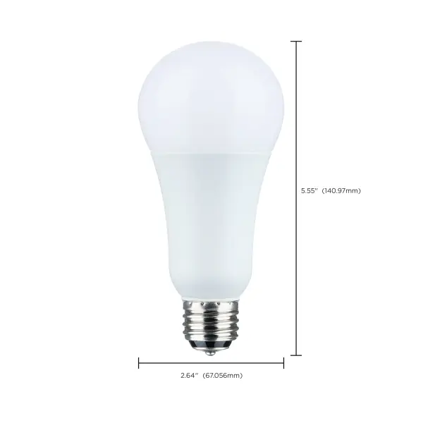 5/14/20 Watt A21 LED - 3-Way Lamp - White Finish - 3000K CCT - Medium Double Contact Base - 120 Volt - Image 9