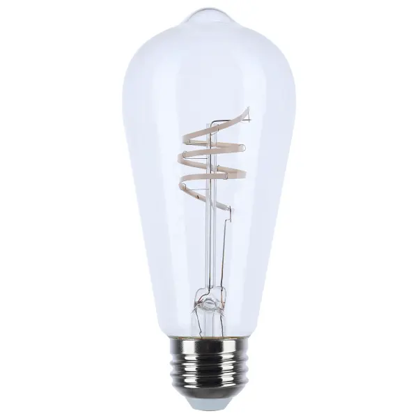 6 Watt LED - Reminiscent - Flex Gray Coil Filament - ST19 - Medium Base - 2700K CCT - Clear - 120 Volt - Image 1