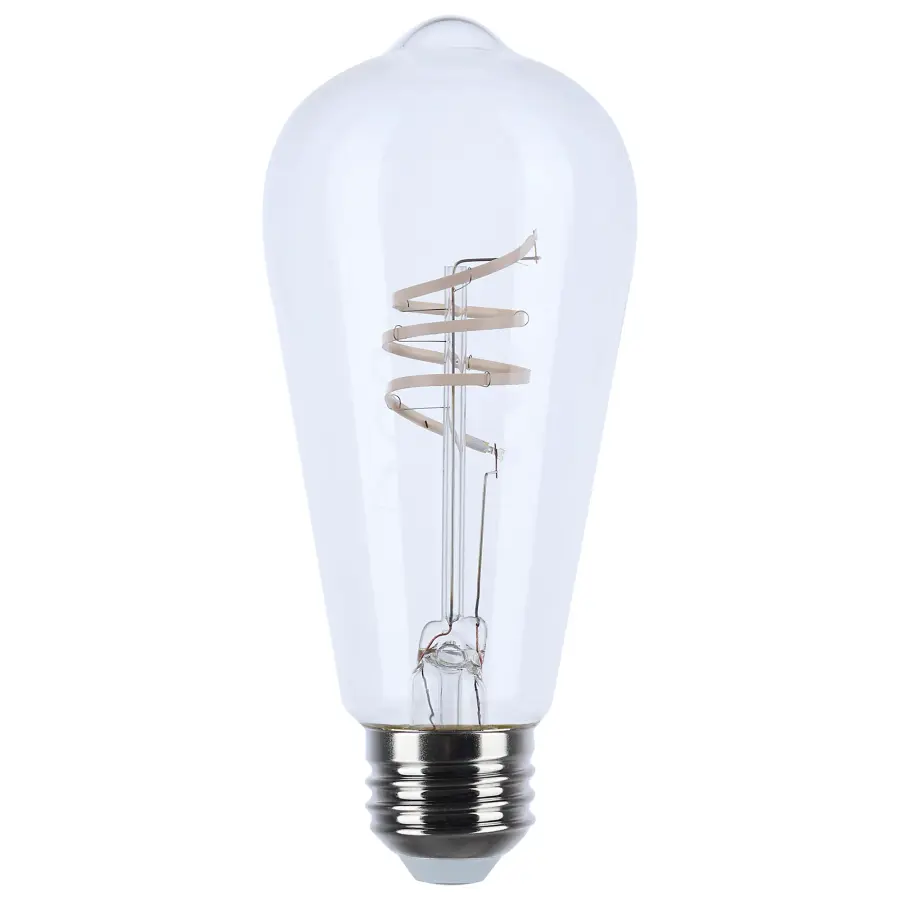 6 Watt LED - Reminiscent - Flex Gray Coil Filament - ST19 - Medium Base - 2700K CCT - Clear - 120 Volt - Image 1