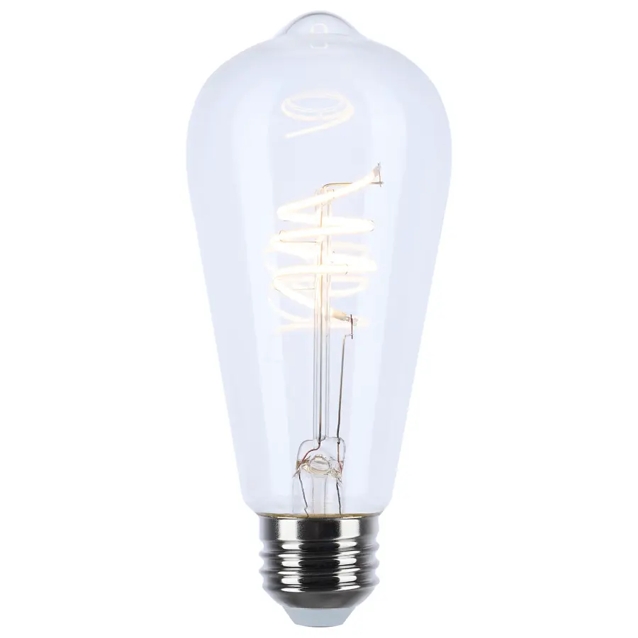 6 Watt LED - Reminiscent - Flex Gray Coil Filament - ST19 - Medium Base - 2700K CCT - Clear - 120 Volt - Image 2