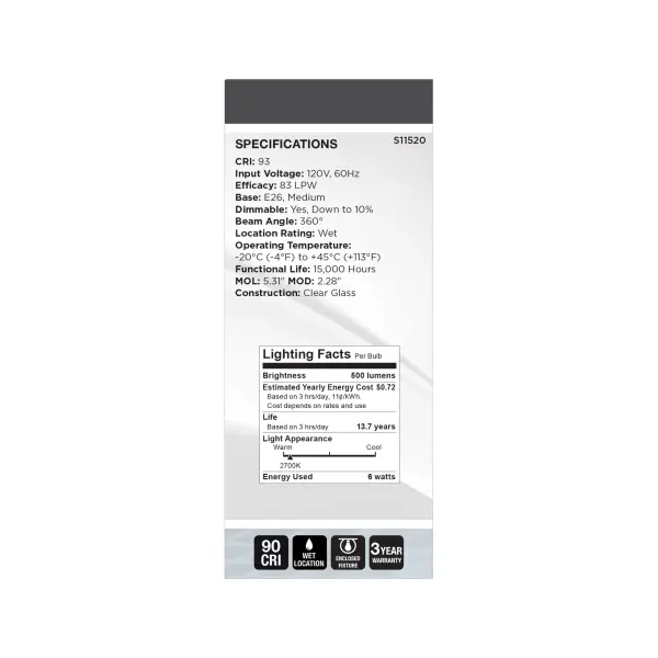 6 Watt LED - Reminiscent - Flex Gray Coil Filament - ST19 - Medium Base - 2700K CCT - Clear - 120 Volt - Image 6