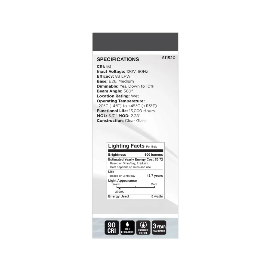6 Watt LED - Reminiscent - Flex Gray Coil Filament - ST19 - Medium Base - 2700K CCT - Clear - 120 Volt - Image 6