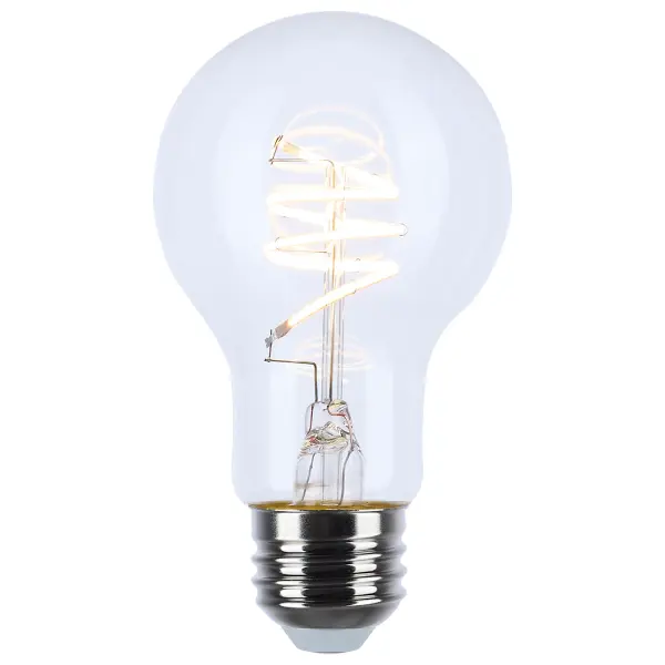 6 Watt LED - Reminiscent - Flex Gray Coil Filament - A19 - Medium Base - 2700K CCT - Clear - 120 Volt - Image 2