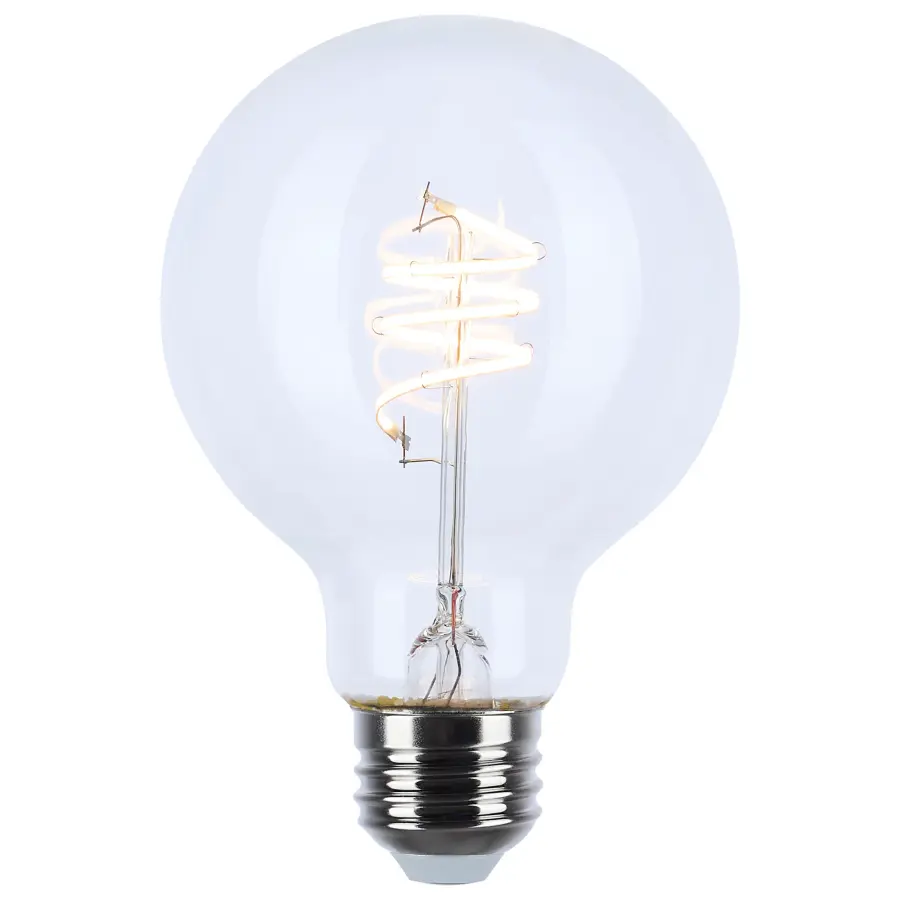 6 Watt LED - Reminiscent - Flex Gray Coil Filament - G25 - Medium Base - 2700K CCT - Clear - 120 Volt - Image 2