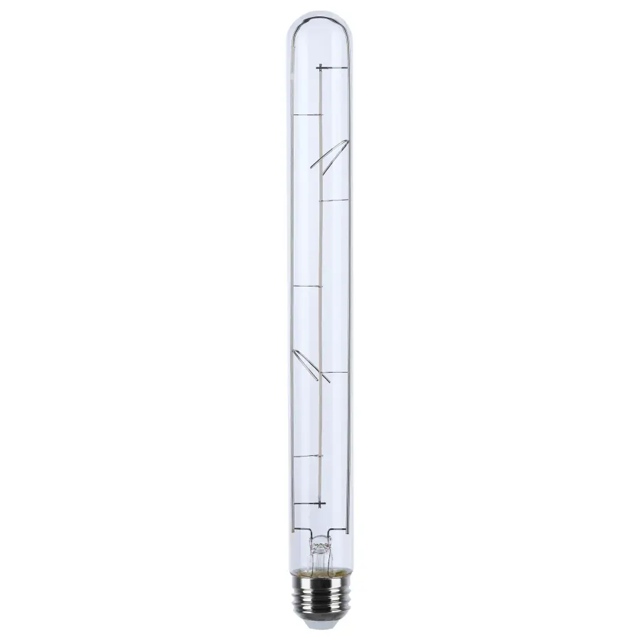 6 Watt LED - Reminiscent - Flex Gray Straight Filament - T9 - Medium Base - 2700K CCT - Clear - 120 Volt - Image 1
