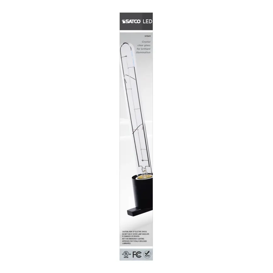 6 Watt LED - Reminiscent - Flex Gray Straight Filament - T9 - Medium Base - 2700K CCT - Clear - 120 Volt - Image 5